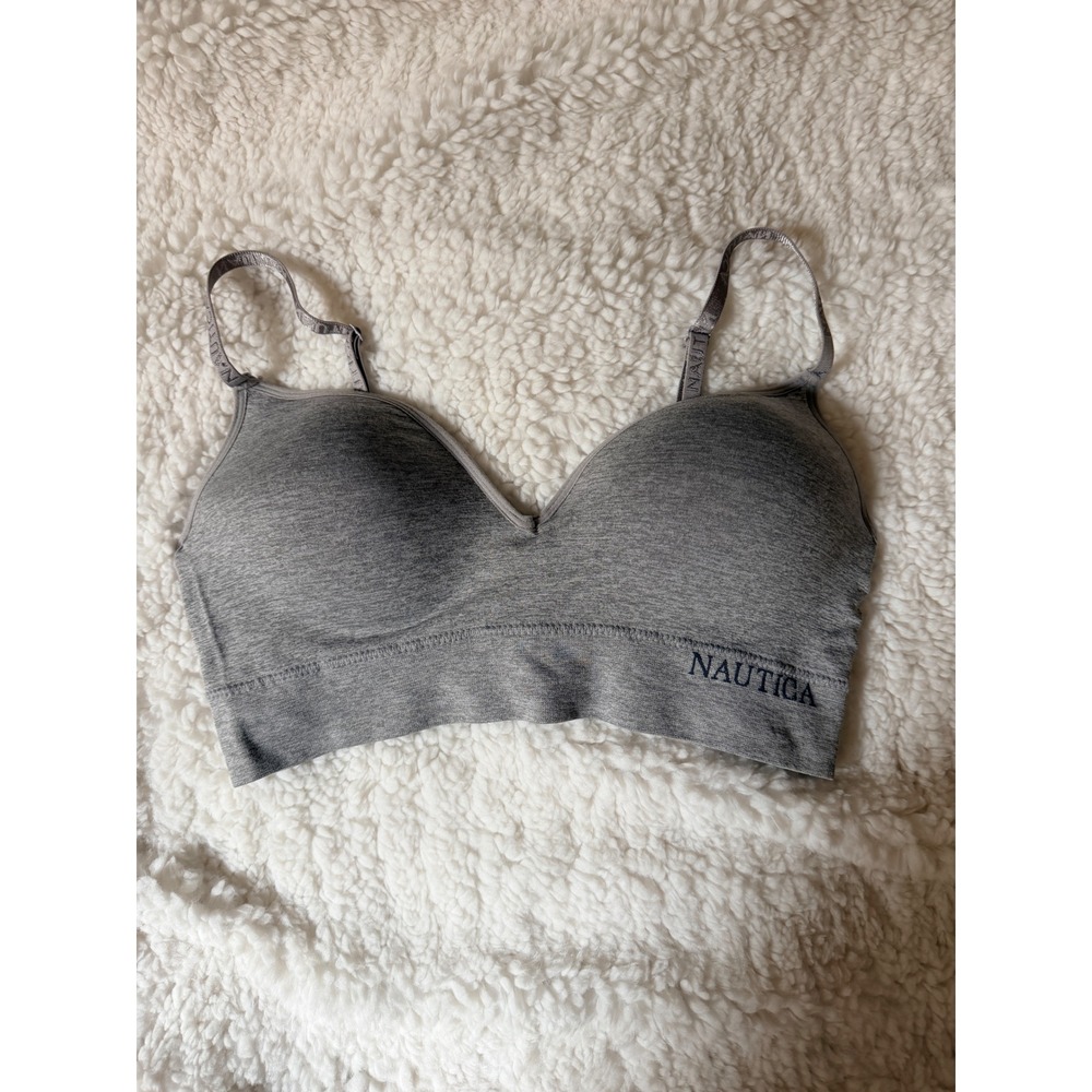 Nautica Womens Wireless Padded T-Shirt Bra Heather Gray 36C